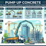 Concrete pump truck lifting and delivering fresh concrete to a construction site efficiently